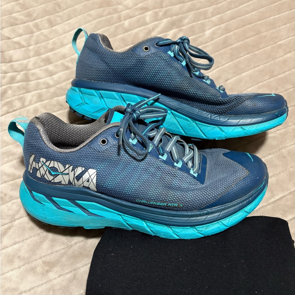 Hoka Athletic Shoes in Blue and Teal